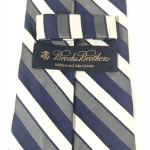 Brooks Brothers Mens Tie Blue White Striped